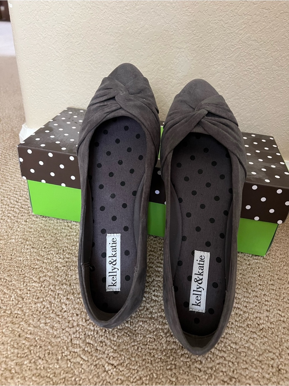 Kelly & Katie Gray Knot-Front Ballet Flats